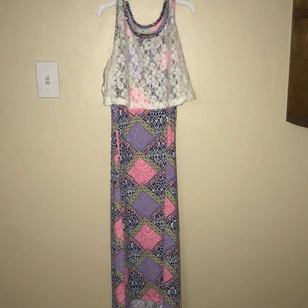 Girls Pink and Purple Sun Dress